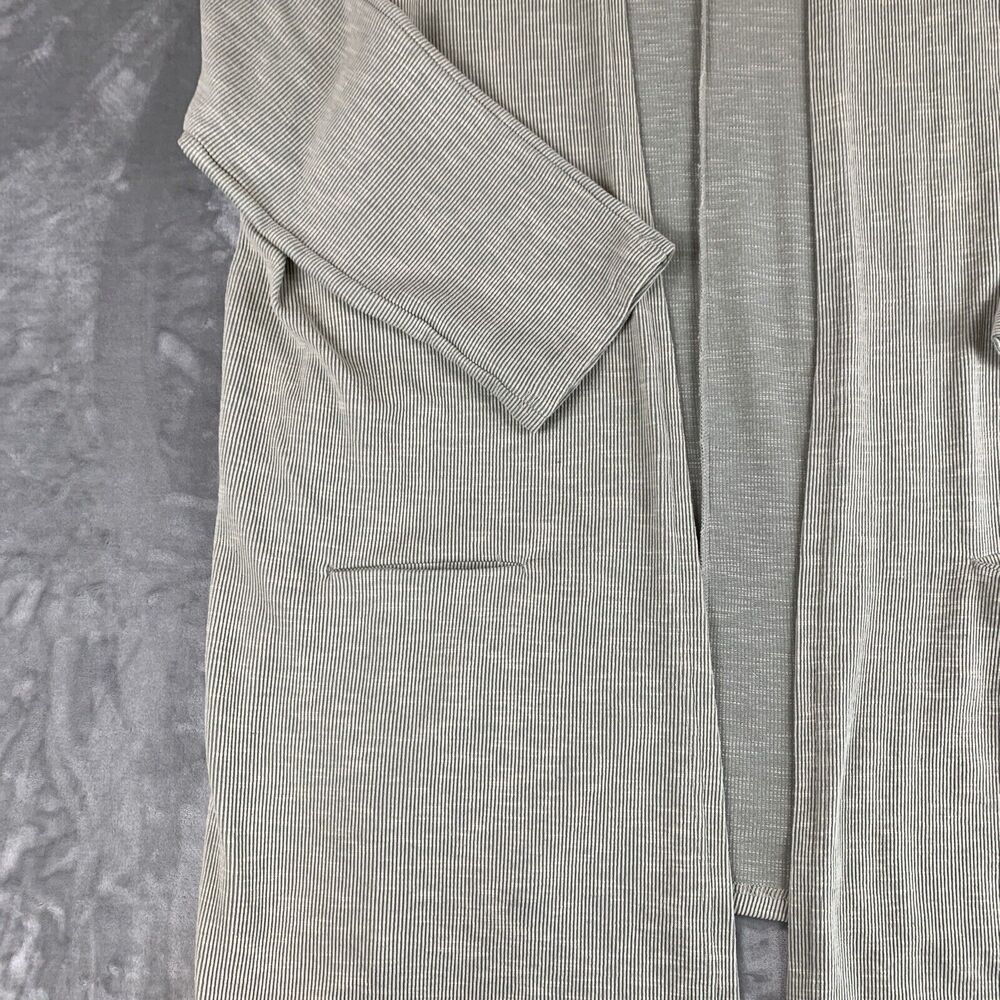 DONNI Open Front Long Cardigan Women's OS Sandy Gray Duster Pockets Fall (0633) - Picture 3 of 7